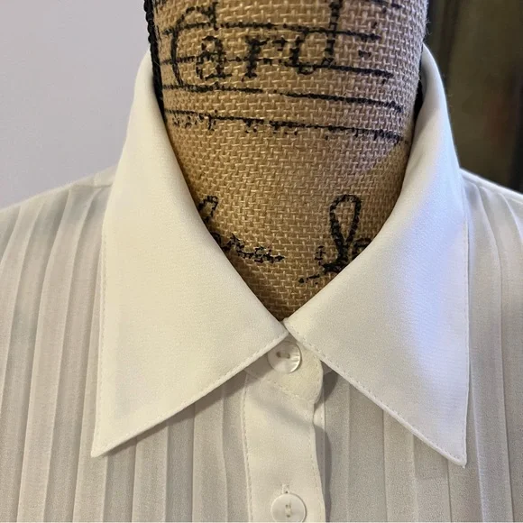 EUC-Josephine Chaus Petite-Long Sleeve Blouse/French Cuffs-8 (Petite) - Picture 6 of 11